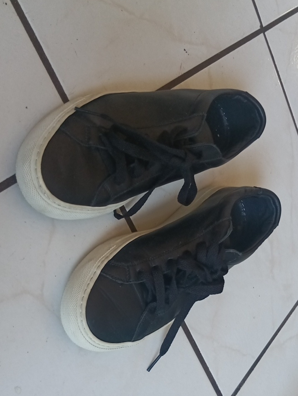 Common Projects Black Sneakers with White Sole